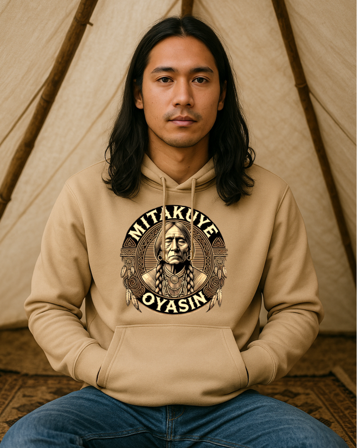 Mitakuye Oyasin - Premium Bio Hoodie 100 % Bio-Baumwolle Unisex