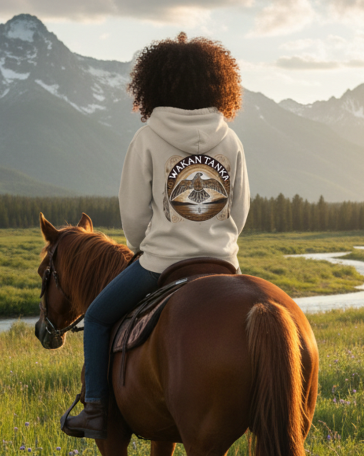 Wakan Tanka Premium Bio Hoodie 100 % Bio-Baumwolle Rückendruck