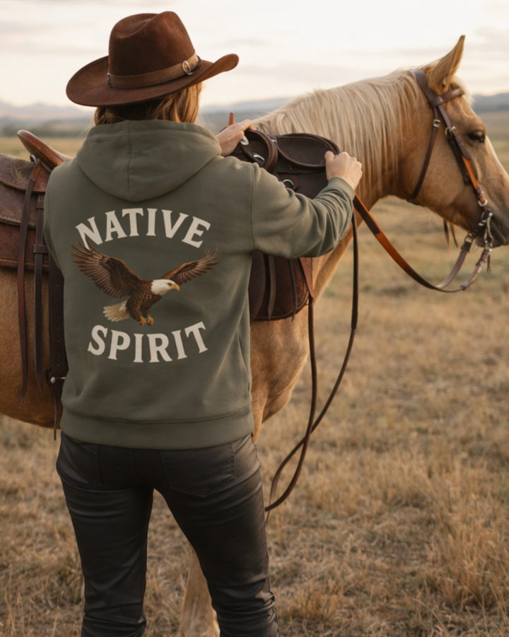 Native Spirit Premium Bio Hoodie 100 % Bio-Baumwolle Rückendruck