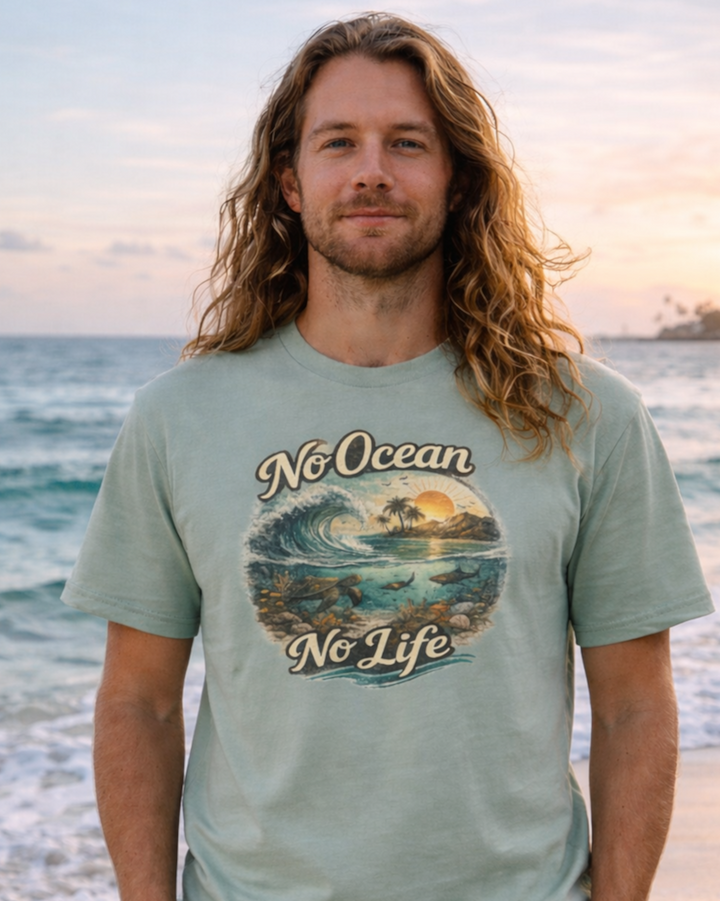 No Ocean No Life Premium Bio T-Shirt 100 % Bio-Baumwolle Unisex