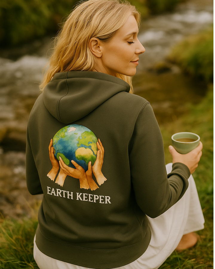 Earth Keeper Premium Bio-Hoodie 100 % Bio-Baumwolle Rückendruck
