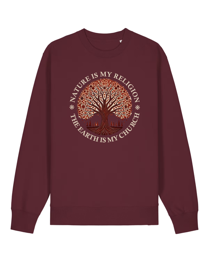 The Earth is my Church Premium Sweatshirt 100 % Bio-Baumwolle Unisex