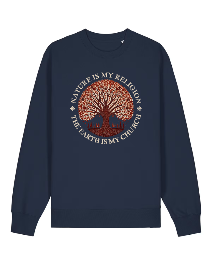 The Earth is my Church Premium Sweatshirt 100 % Bio-Baumwolle Unisex