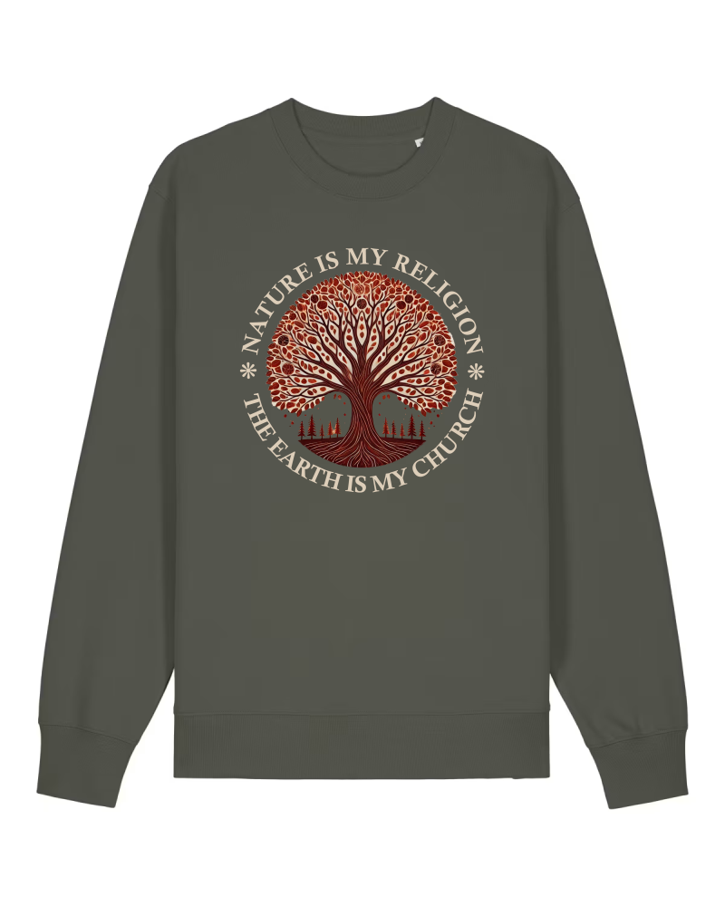 The Earth is my Church Premium Sweatshirt 100 % Bio-Baumwolle Unisex