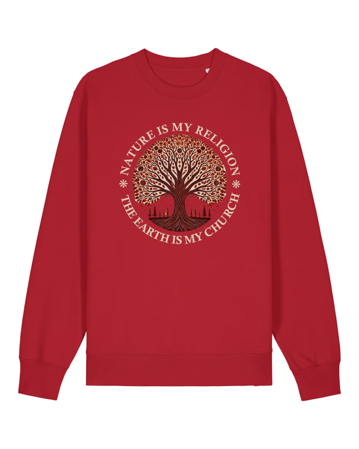 The Earth is my Church Premium Sweatshirt 100 % Bio-Baumwolle Unisex