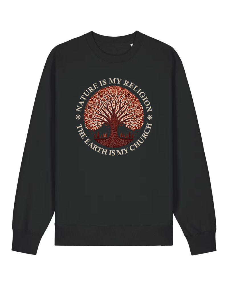 The Earth is my Church Premium Sweatshirt 100 % Bio-Baumwolle Unisex