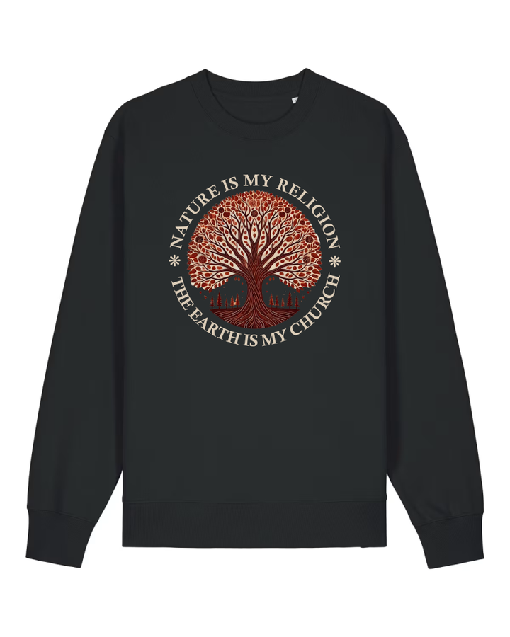 The Earth is my Church Premium Sweatshirt 100 % Bio-Baumwolle Unisex