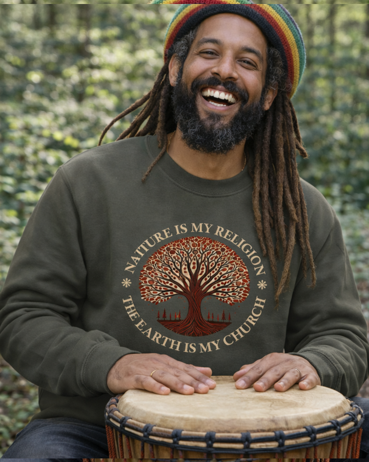 The Earth is my Church Premium Sweatshirt 100 % Bio-Baumwolle Unisex