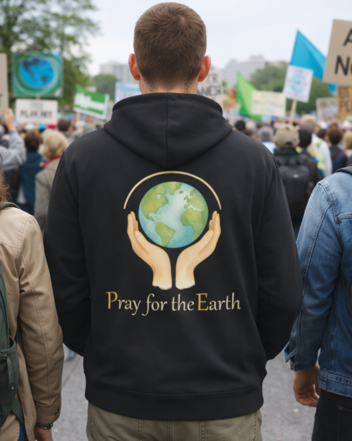Pray for the Earth Premium Bio Hoodie 100 % Bio-Baumwolle Rückendruck