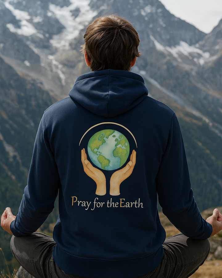 Pray for the Earth Premium Bio Hoodie 100 % Bio-Baumwolle Rückendruck