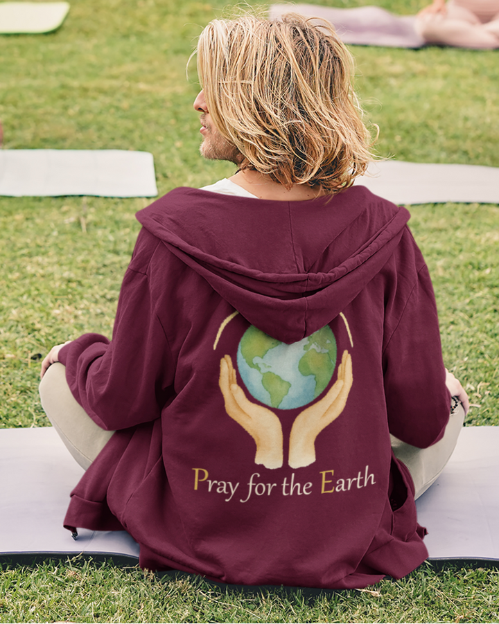 Pray for the Earth Kapuzenjacke Organic Zipper