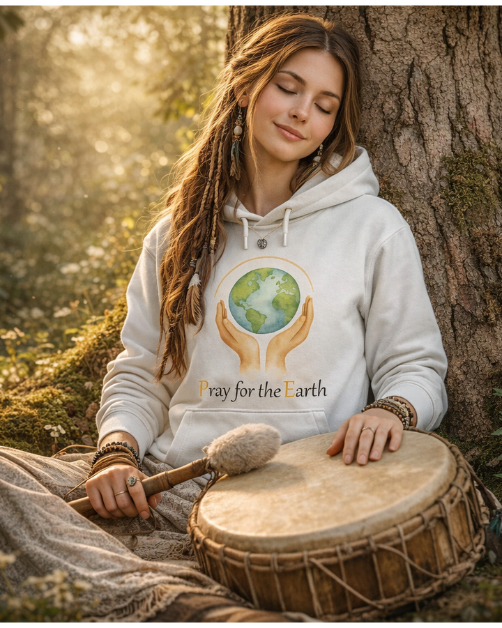 Pray for the Earth Premium Bio Hoodie 100 % Bio-Baumwolle Unisex