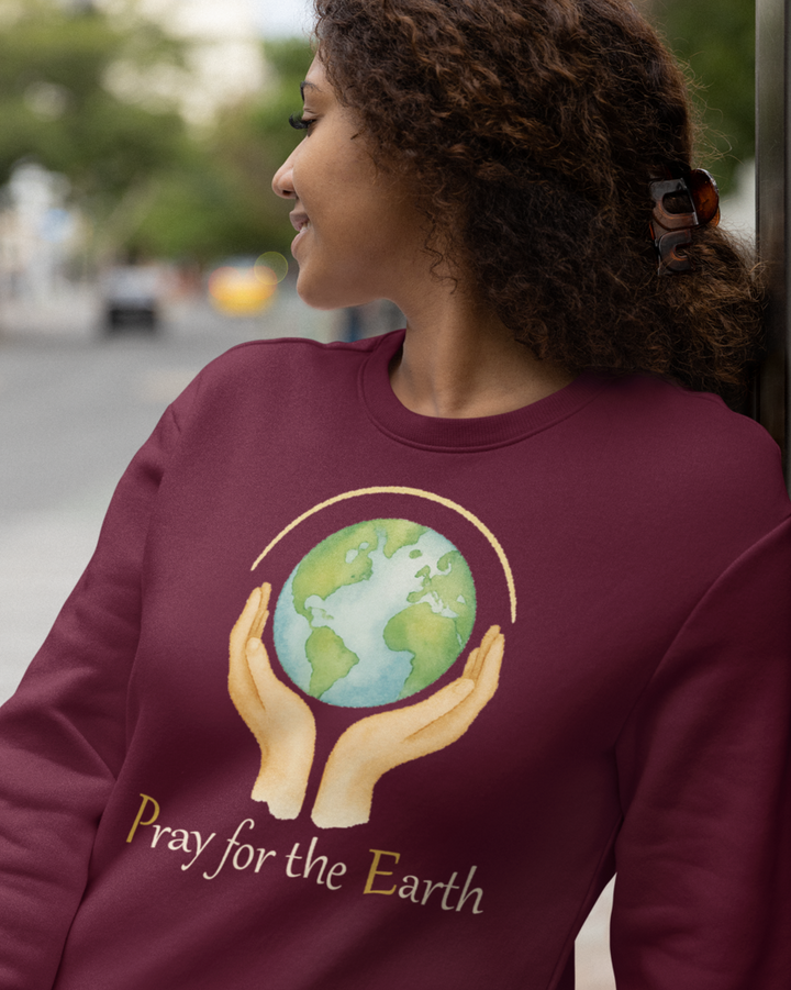 Pray for the Earth Sweatshirt 100 % Bio-Baumwolle Unisex