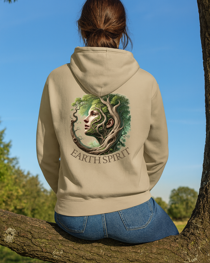 Earth Spirit Premium Bio Hoodie 100 % Bio-Baumwolle Rückendruck