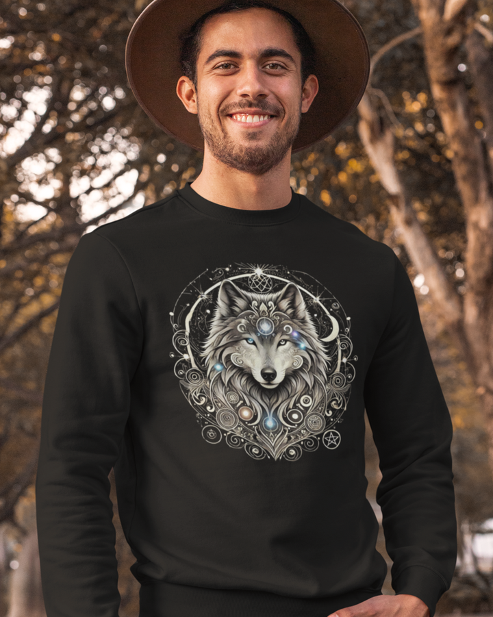Mystik Wolf Bio Sweatshirt 100 % Bio-Baumwolle Unisex