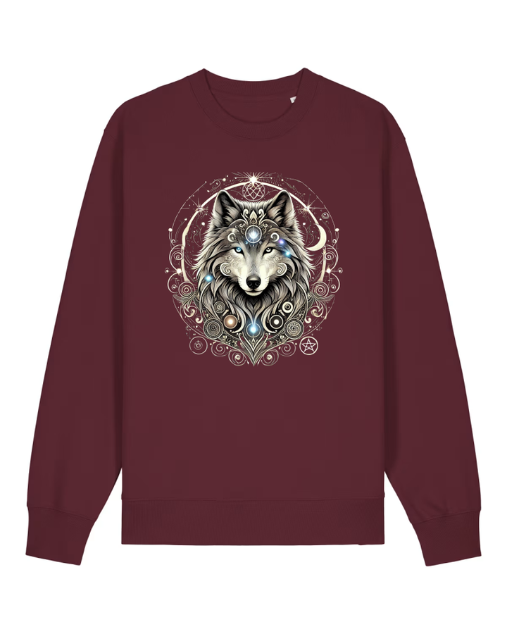 Mystik Wolf Bio Sweatshirt 100 % Bio-Baumwolle Unisex