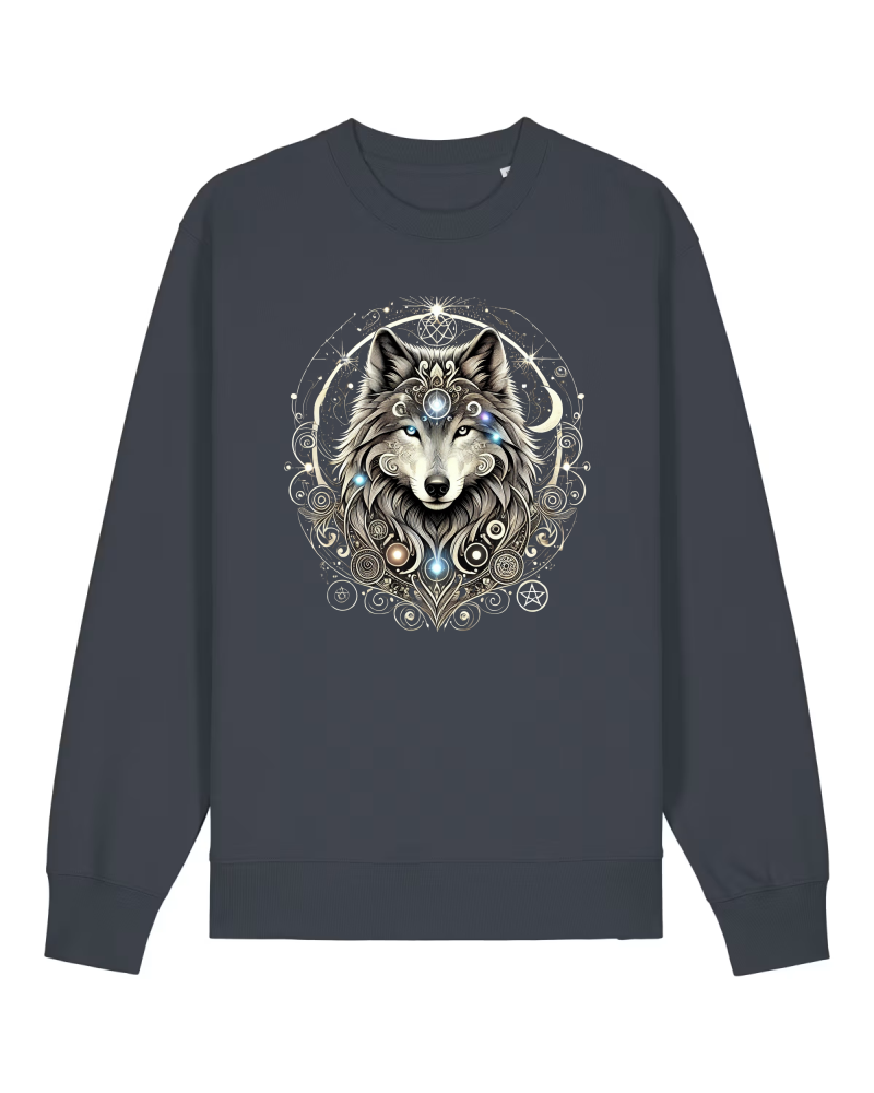 Mystik Wolf Bio Sweatshirt 100 % Bio-Baumwolle Unisex