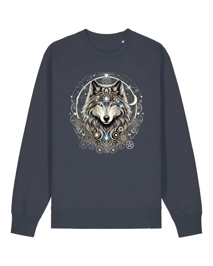 Mystik Wolf Bio Sweatshirt 100 % Bio-Baumwolle Unisex