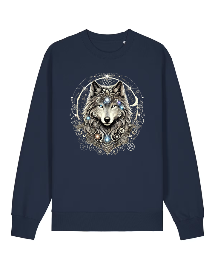 Mystik Wolf Bio Sweatshirt 100 % Bio-Baumwolle Unisex