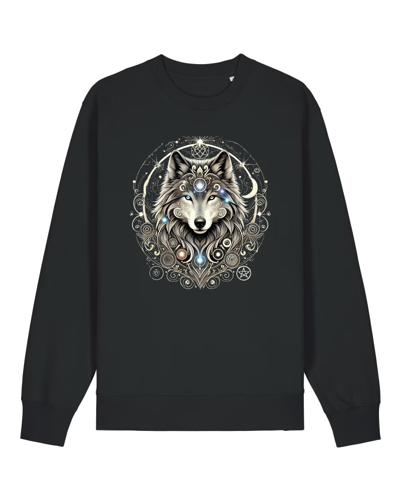 Mystik Wolf Bio Sweatshirt 100 % Bio-Baumwolle Unisex