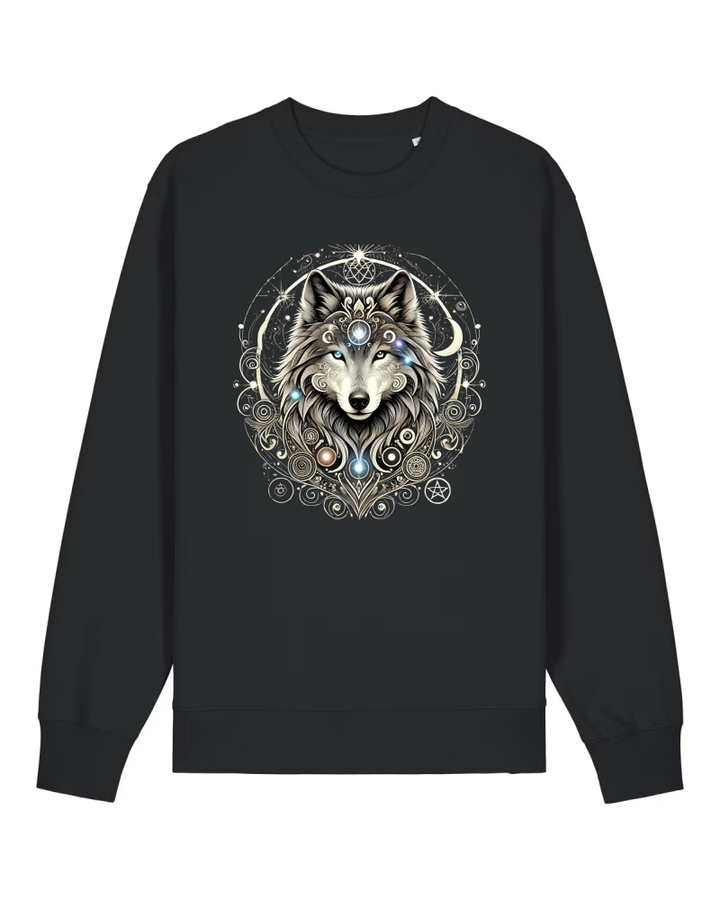 Mystik Wolf Bio Sweatshirt 100 % Bio-Baumwolle Unisex