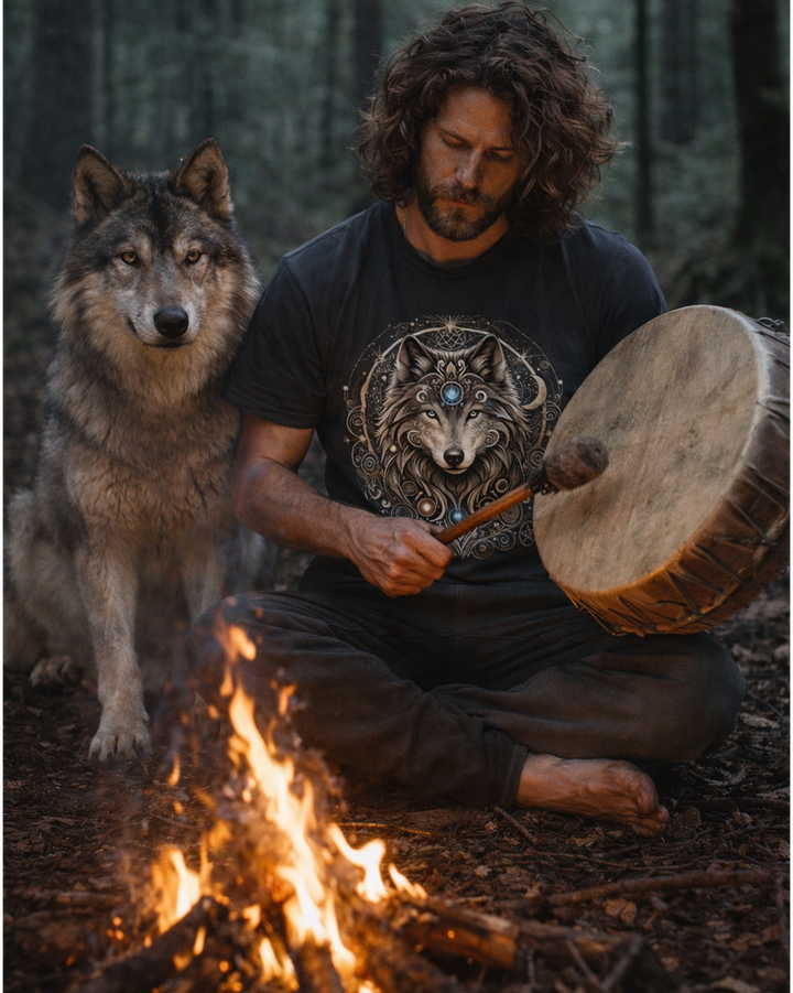 Mystik Wolf Premium Bio T-Shirt 100 % Bio-Baumwolle Unisex