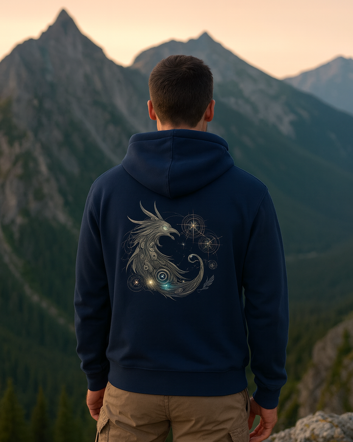 Mystik Rabe Premium Bio Hoodie 100 % Bio-Baumwolle Rückendruck