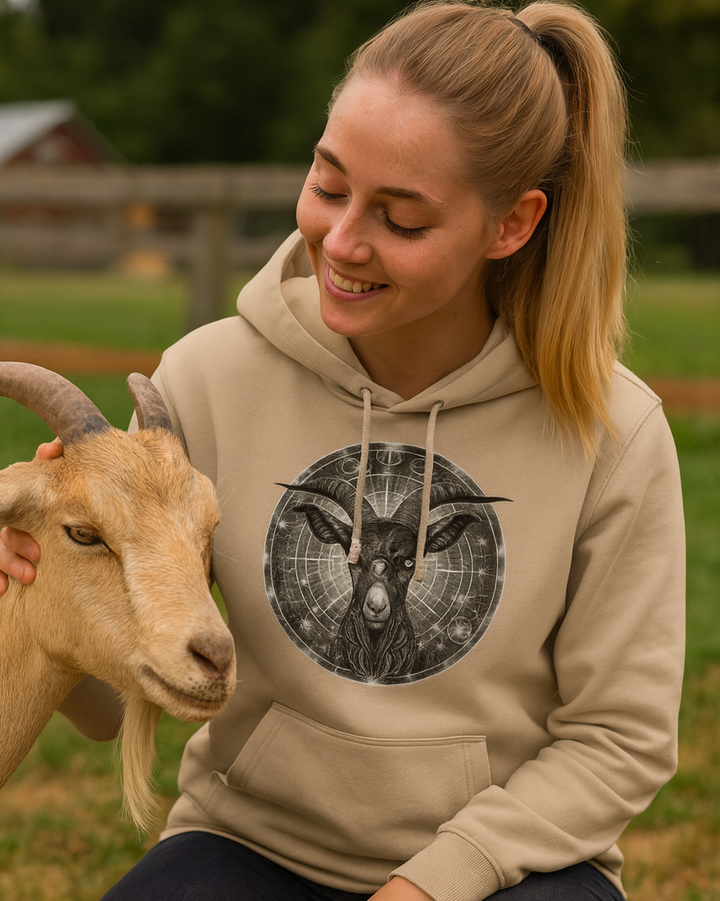 Mystik Ziege Premium Bio Hoodie 100 % Bio-Baumwolle