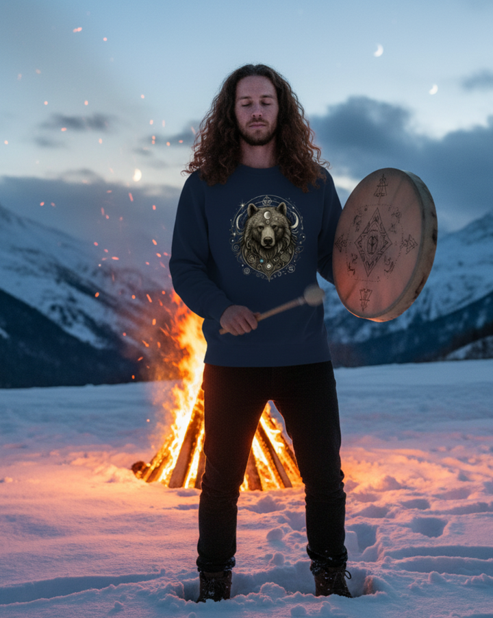 Mystik Bär Premium Sweatshirt 100 % Bio-Baumwolle Unisex