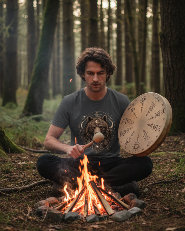 Mystik Bär Premium Bio T-Shirt 100 % Bio-Baumwolle Unisex