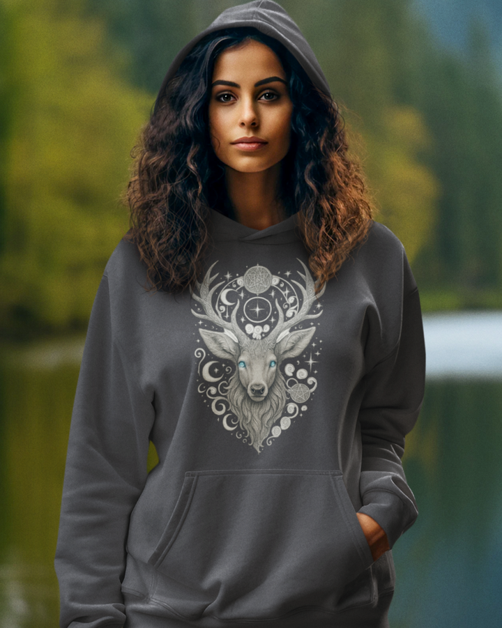 Mystik Hirsch Premium Bio Hoodie 100 % Bio-Baumwolle Unisex