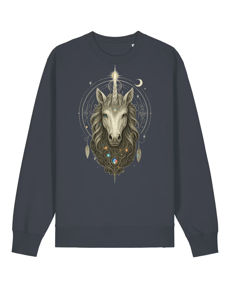 Mystik Einhorn Premium Sweatshirt 100 % Bio-Baumwolle Unisex