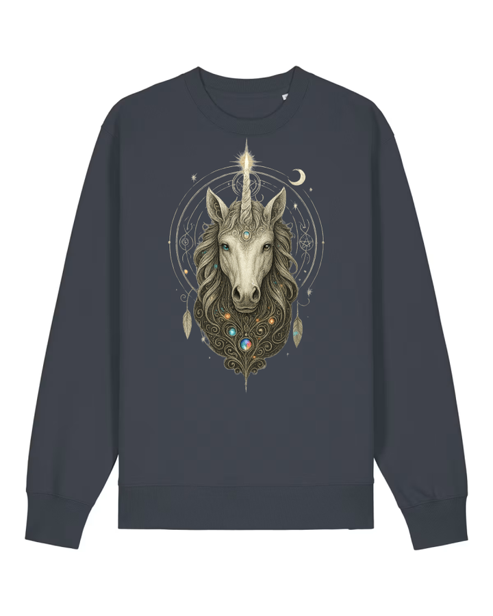 Mystik Einhorn Premium Sweatshirt 100 % Bio-Baumwolle Unisex