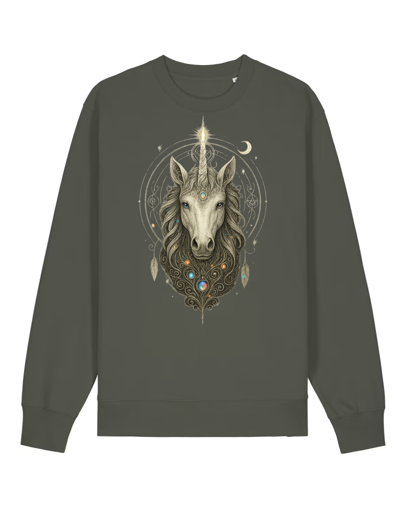 Mystik Einhorn Premium Sweatshirt 100 % Bio-Baumwolle Unisex