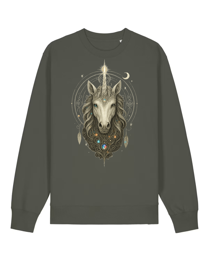 Mystik Einhorn Premium Sweatshirt 100 % Bio-Baumwolle Unisex