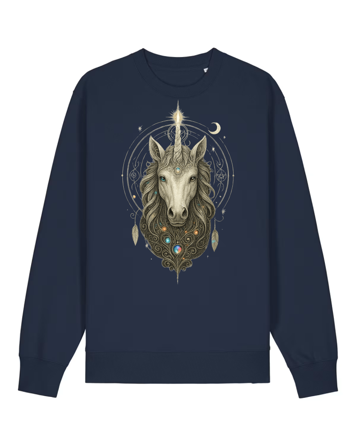 Mystik Einhorn Premium Sweatshirt 100 % Bio-Baumwolle Unisex