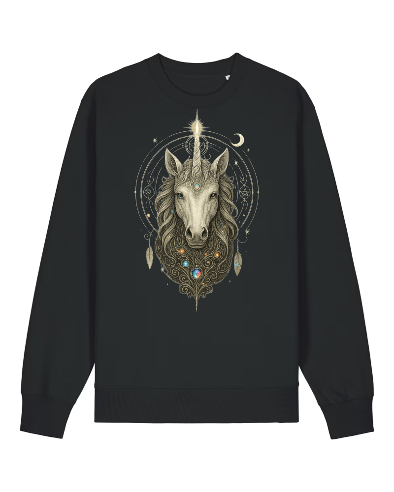 Mystik Einhorn Premium Sweatshirt 100 % Bio-Baumwolle Unisex