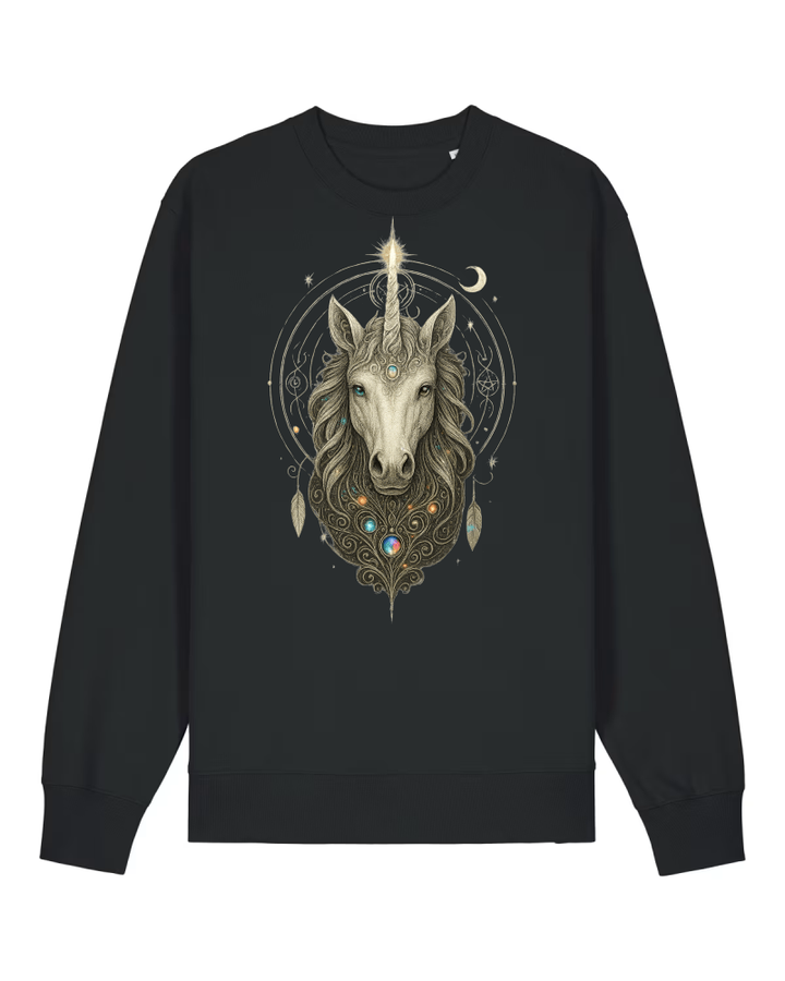 Mystik Einhorn Premium Sweatshirt 100 % Bio-Baumwolle Unisex