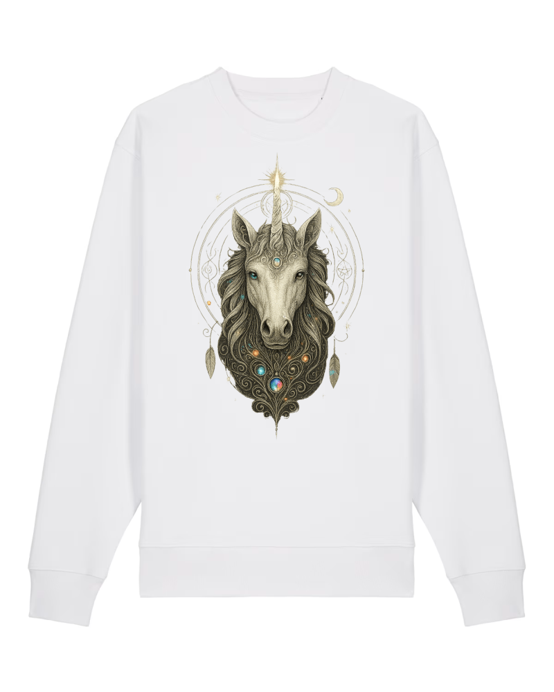 Mystik Einhorn Premium Sweatshirt 100 % Bio-Baumwolle Unisex