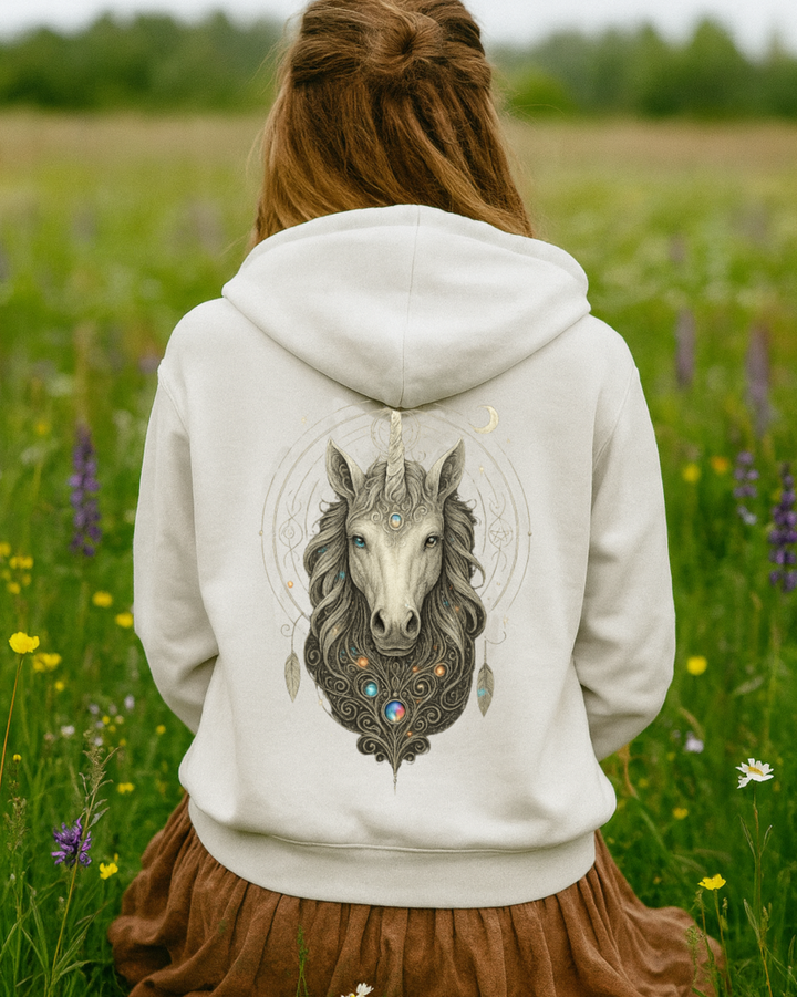 Mystik Einhorn Kapuzenjacke Organic Zipper Unisex
