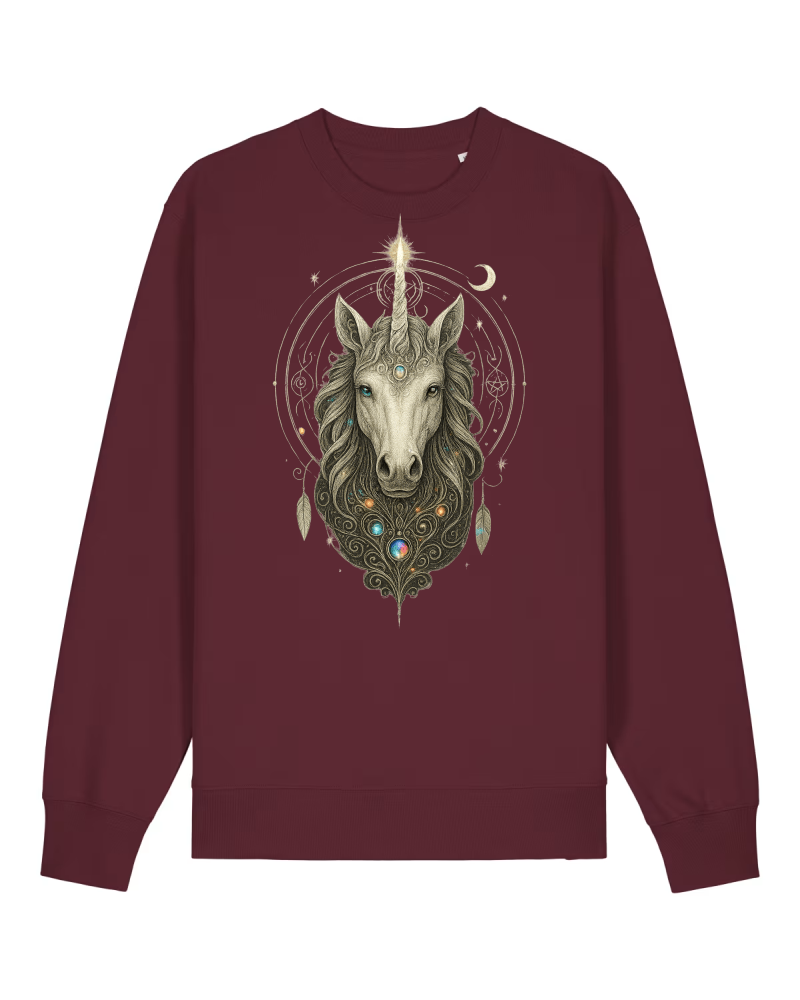 Mystik Einhorn Premium Sweatshirt 100 % Bio-Baumwolle Unisex