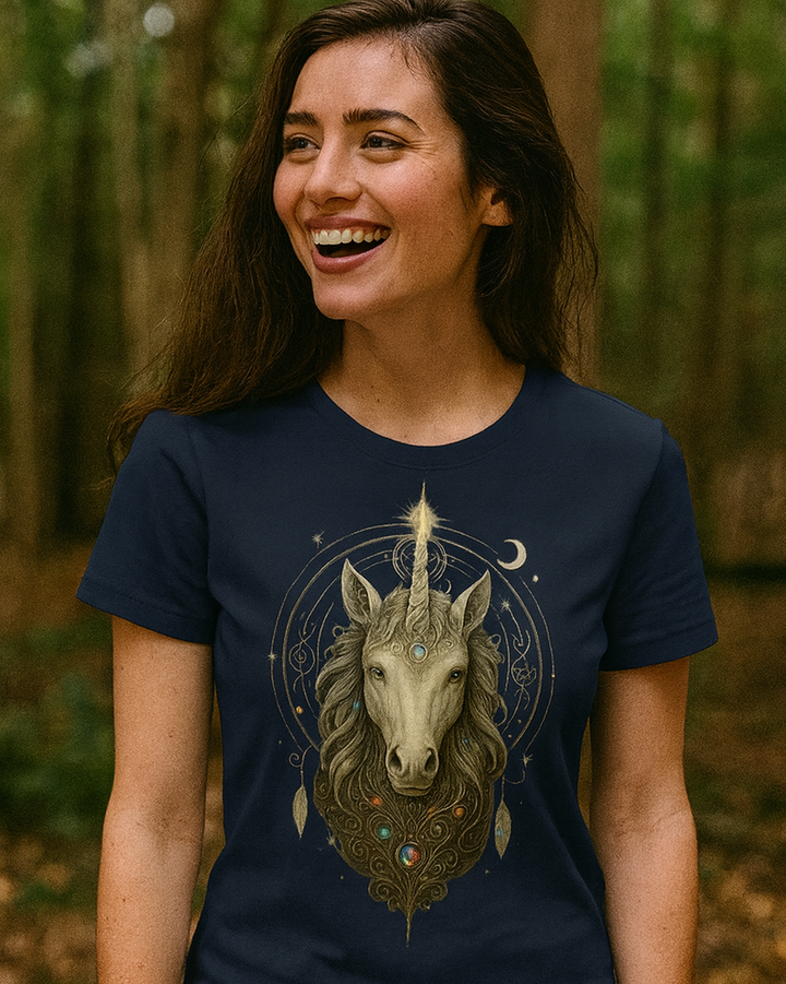 Mystik Einhorn Premium Bio T-Shirt 100 % Bio-Baumwolle Unisex