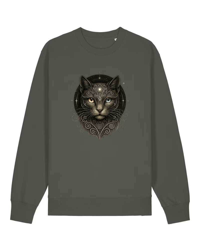 Mystik Katze Premium Sweatshirt 100 % Bio-Baumwolle Unisex