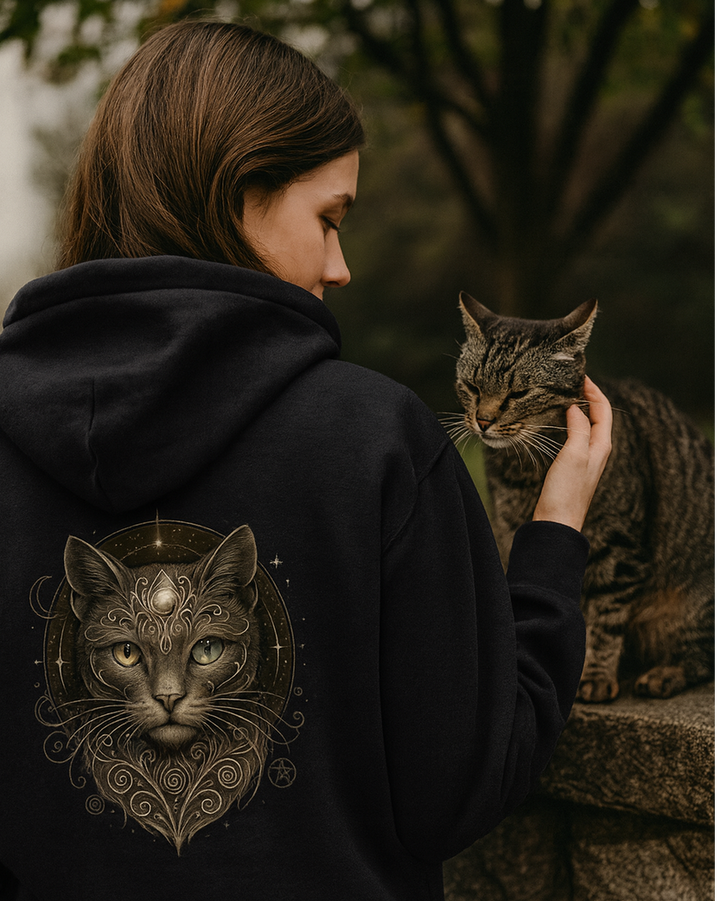 Mystik Katze Kapuzenjacke Organic Zipper