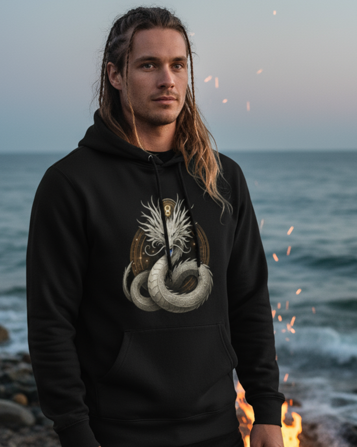 Mystic Dragon Premium Organic Hoodie 100% Organic Cotton Unisex 