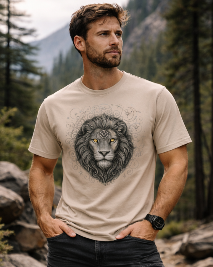 Mystik Löwe Premium Bio T-Shirt 100 % Bio-Baumwolle Unisex