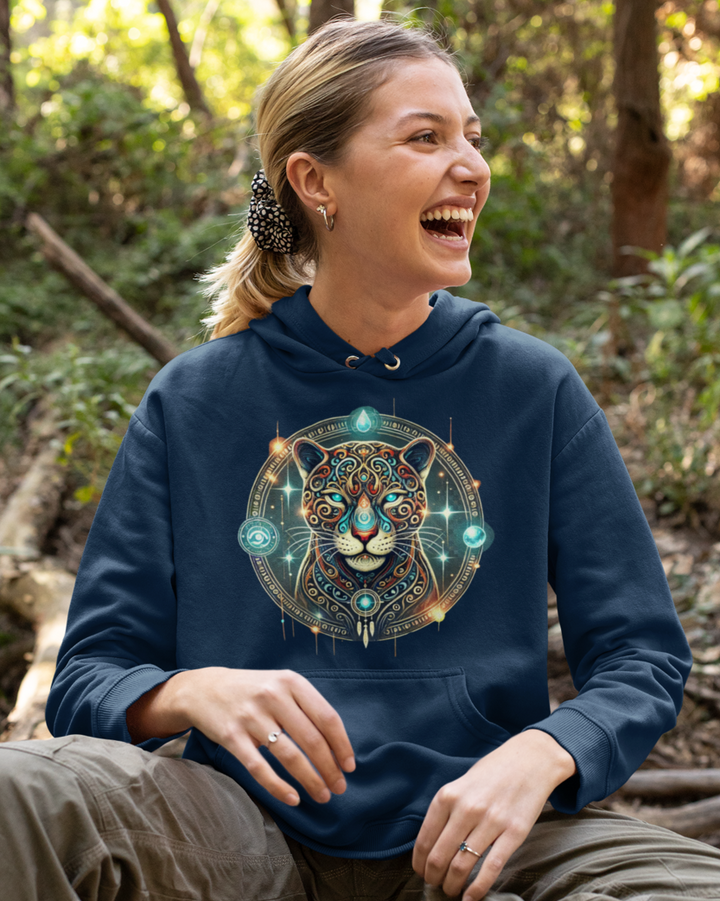 Mystik Leopard Premium Bio Hoodie 100 % Bio-Baumwolle Unisex