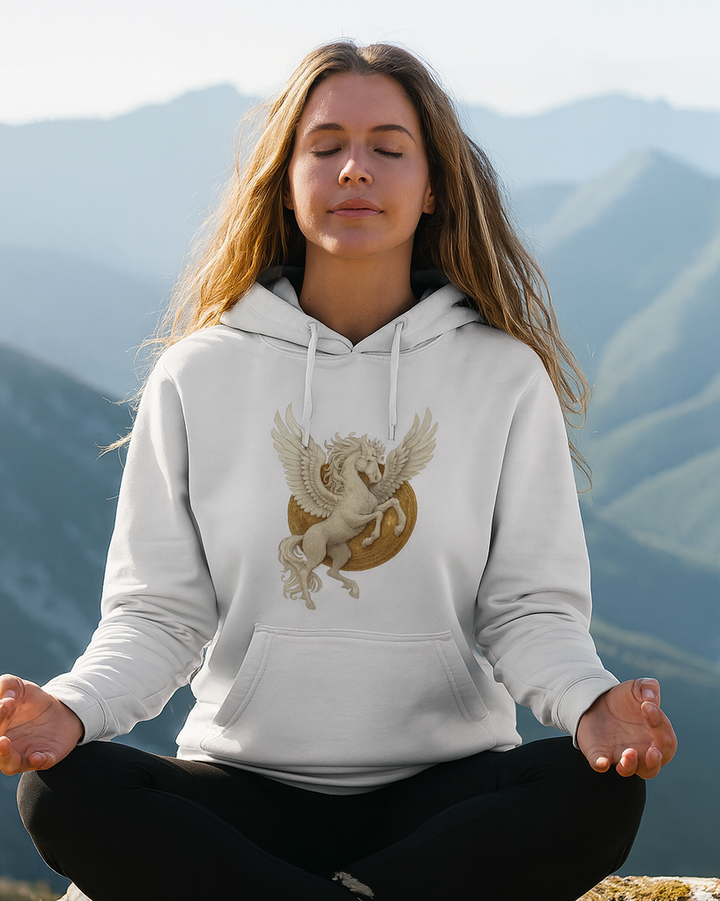 Mystik Pegasus Premium Bio Hoodie 100 % Bio-Baumwolle Unisex