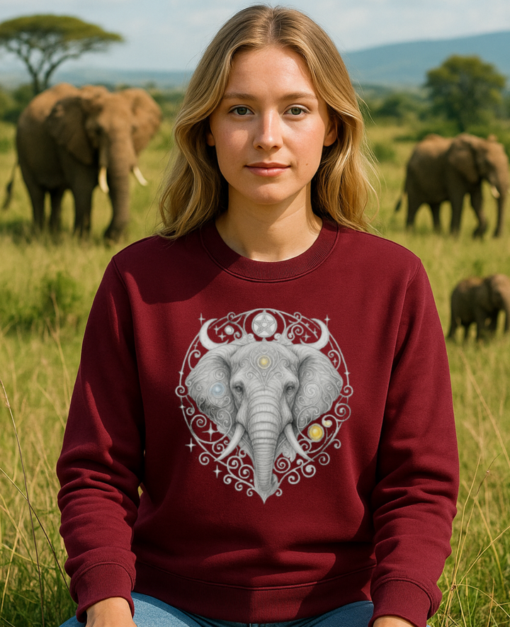 Mystik Elefant Premium Sweatshirt 100 % Bio-Baumwolle Unisex