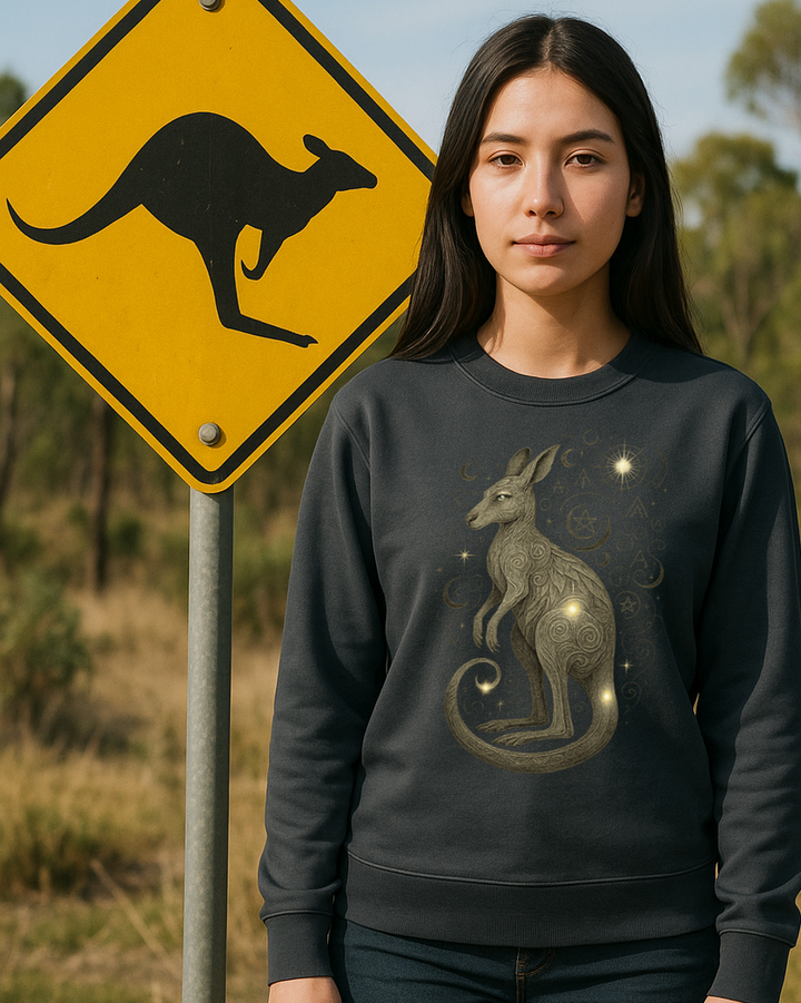 Mystik Känguru Premium Sweatshirt 100 % Bio-Baumwolle Unisex
